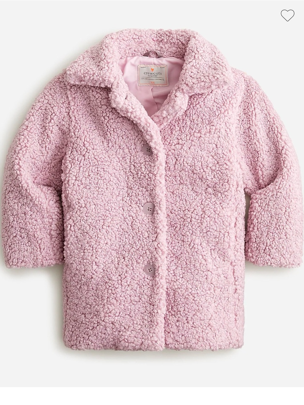 Crewcuts Pink Sherpa Puffer Jacket for Kids. No tags